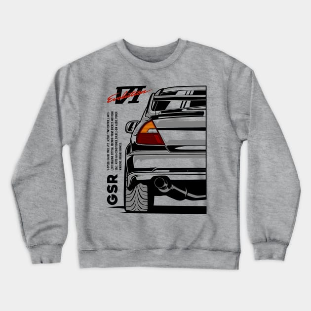 Lancer Evolution VI GSR Crewneck Sweatshirt by idrdesign